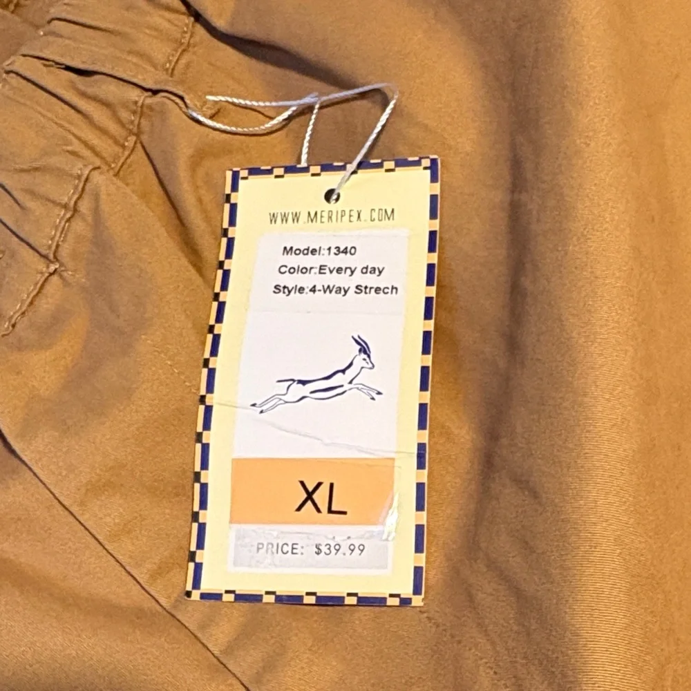 Meripex 1340 Men's Tan Flat Front Shorts - Picture 3 of 6